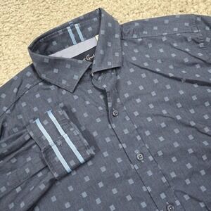 Robert Graham Mens Tailored Fit Button Down Shirt Size L Smart Casual Designer